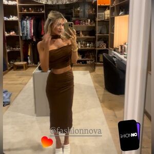 Fashionnova Brown Skirt Set